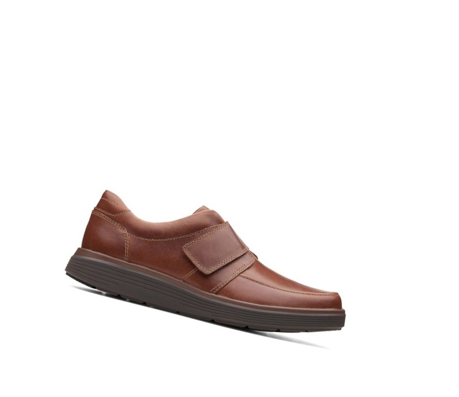 Homme Chaussures Cuir Clarks Un Abode Brides Cuir Larges Fit Marron Foncé - france IDT-40518800