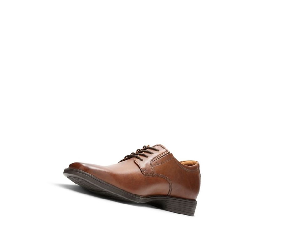 Homme Chaussures Cuir Clarks Tilden Plain Cuir Larges Fit Marron Foncé - france LAG-45740573