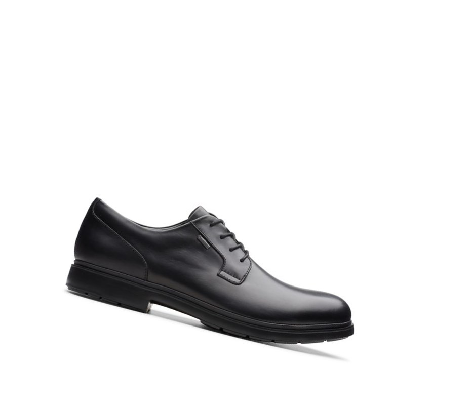 Homme Chaussures Cuir Clarks Un Tailor Go Gore-tex Cuir Larges Fit Noir - france CTT-27038116