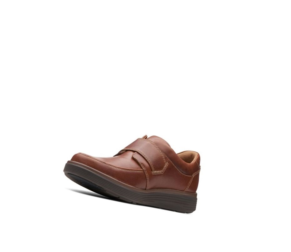 Homme Chaussures Cuir Clarks Un Abode Brides Cuir Larges Fit Marron Foncé - france IDT-40518800