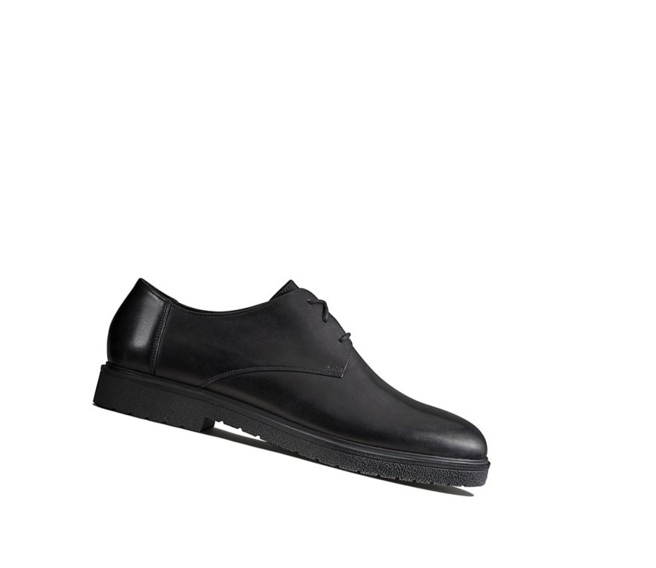 Homme Chaussures Cuir Clarks Ashcroft Plain Cuir Noir - france DRK-29206341