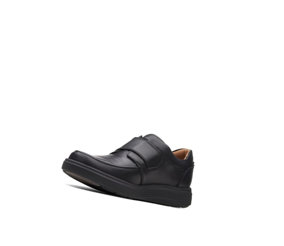 Homme Chaussures Cuir Clarks Un Abode Brides Cuir Larges Fit Noir - france OBA-71687713