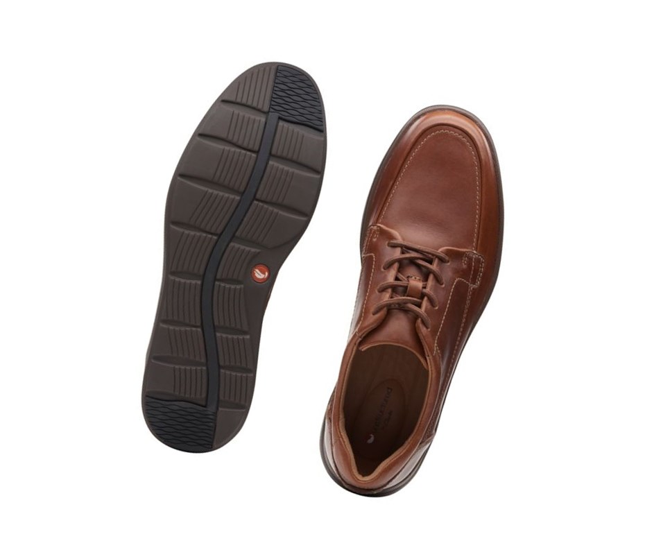 Homme Chaussures Cuir Clarks Un Abode Ease Cuir Larges Fit Marron Foncé - france BAA-93933136