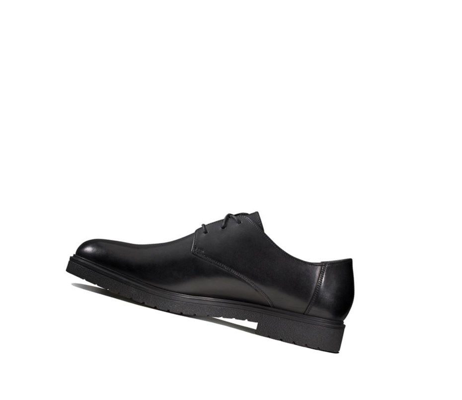 Homme Chaussures Cuir Clarks Ashcroft Plain Cuir Noir - france DRK-29206341