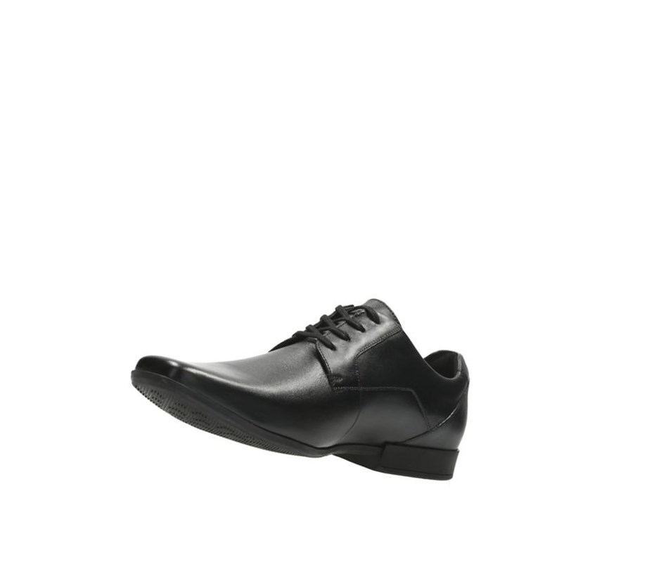 Homme Chaussures Cuir Clarks Glement Dentelle Cuir Noir - france JLU-43769543