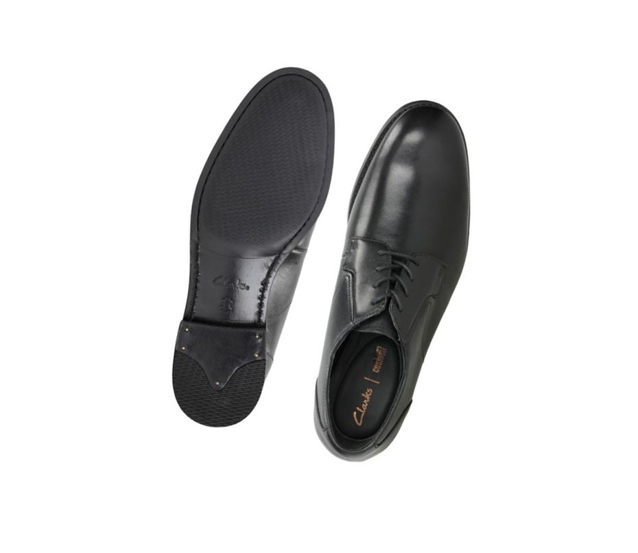 Homme Chaussures Cuir Clarks Edward Plain Cuir Noir - france OOU-70355219