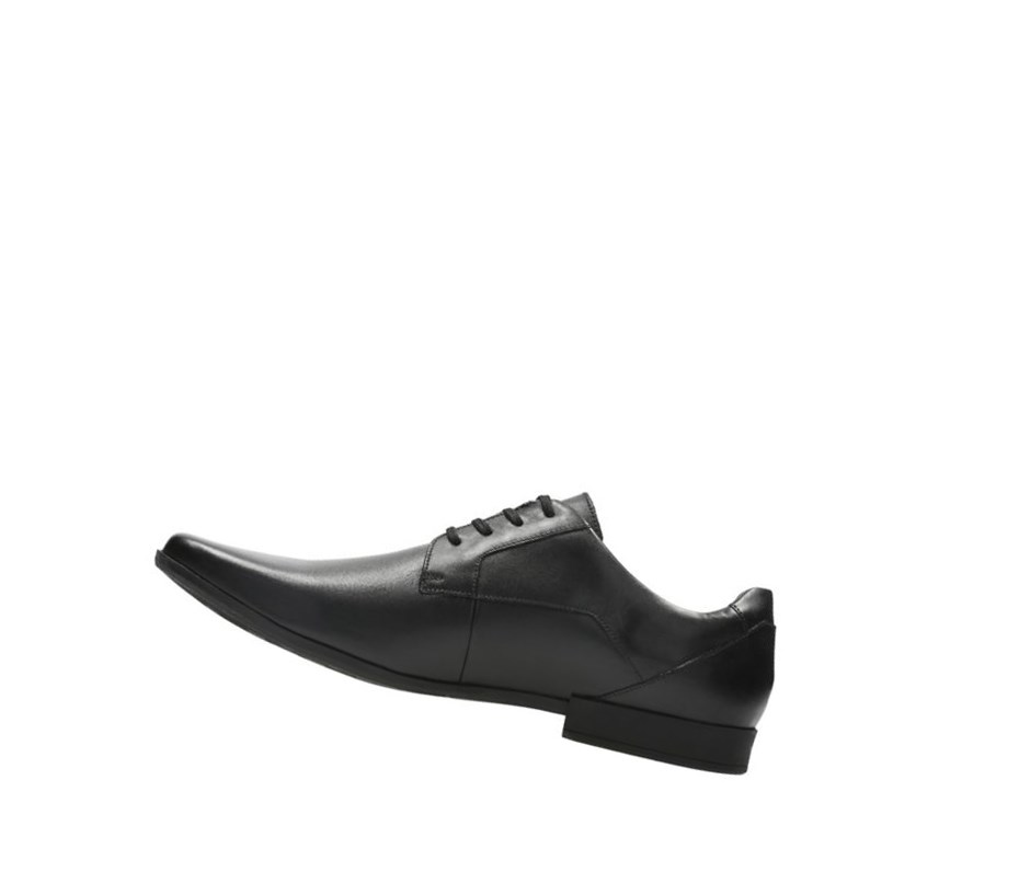 Homme Chaussures Cuir Clarks Glement Dentelle Cuir Noir - france JLU-43769543