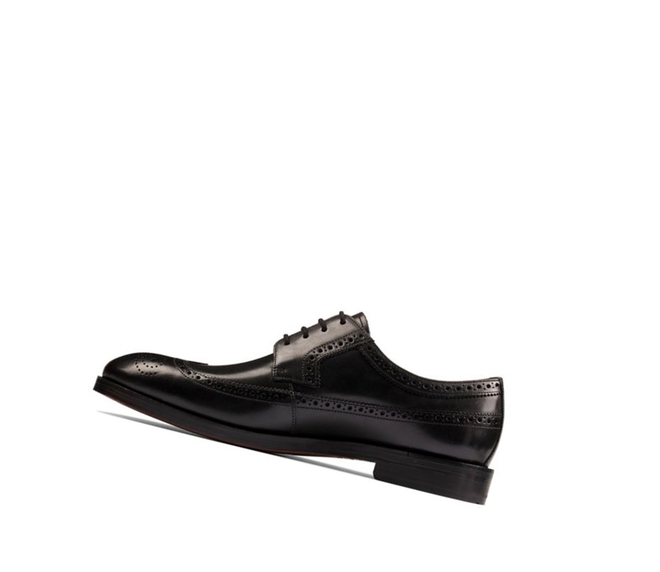 Homme Chaussures Cuir Clarks Oliver Wing Cuir Noir - france ZSG-08587577