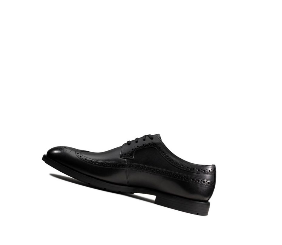 Homme Chaussures Cuir Clarks Ronnie Limit Cuir Noir - france TAI-71637605