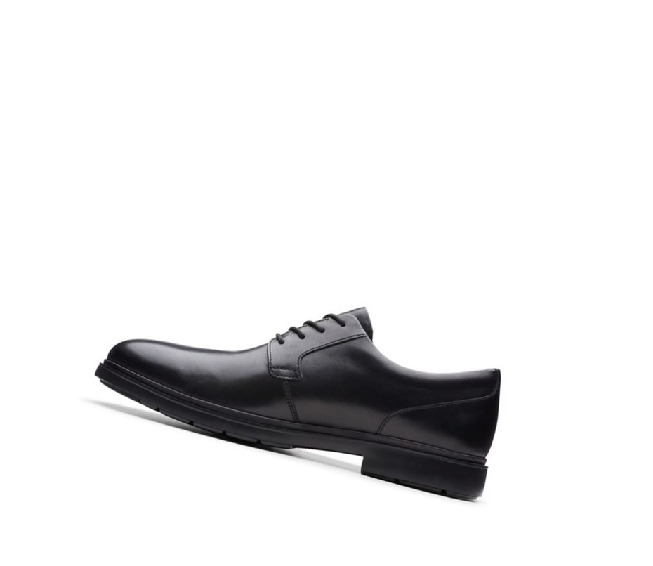 Homme Chaussures Cuir Clarks Un Tailor Tie Cuir Noir - france LXS-06325321