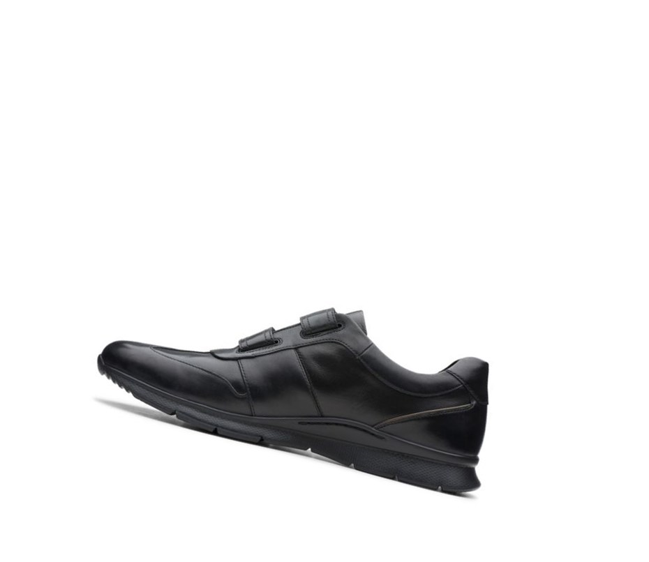 Homme Chaussures Cuir Clarks Un Tynamo Turn Cuir Noir - france CMM-08554369