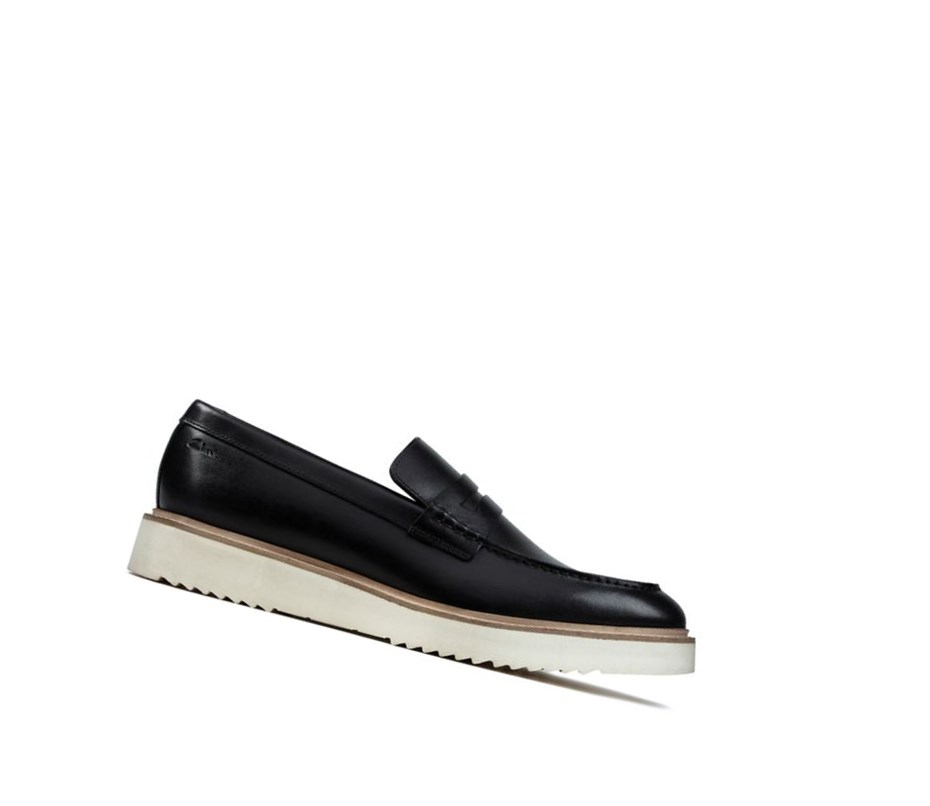 Homme Loafers Clarks Ernest Free Cuir Noir - france MSF-60778635