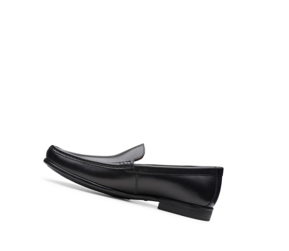 Homme Loafers Clarks Claude Plain Larges Fit Noir - france MBC-14746076