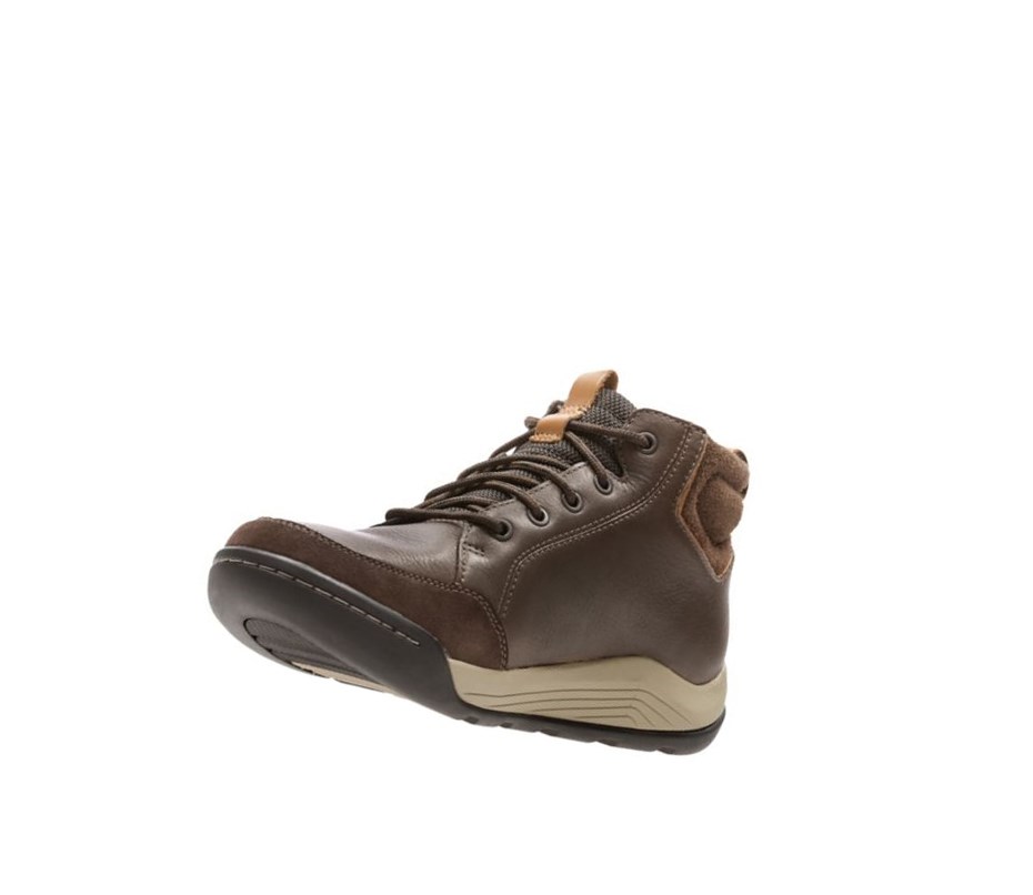 Homme Chaussures Outdoor Clarks Ashcombe Mid Gore-tex Cuir Marron Foncé - france RSK-07279584