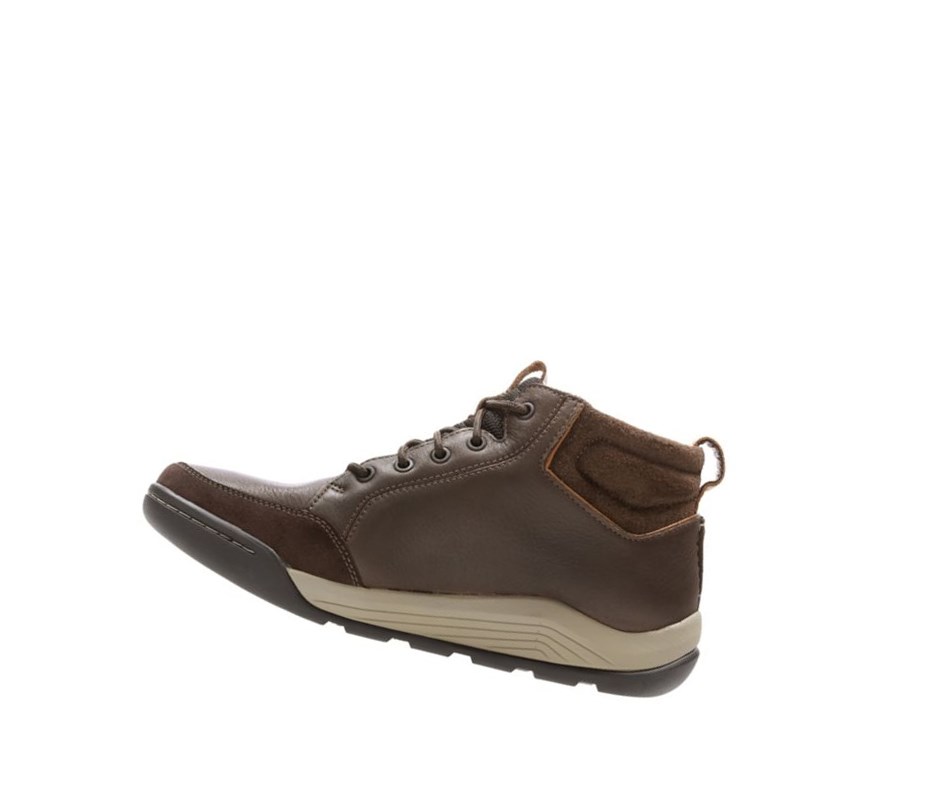 Homme Chaussures Outdoor Clarks Ashcombe Mid Gore-tex Cuir Marron Foncé - france RSK-07279584