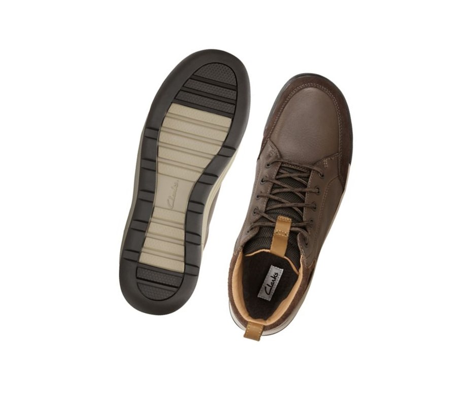 Homme Chaussures Outdoor Clarks Ashcombe Mid Gore-tex Cuir Marron Foncé - france RSK-07279584