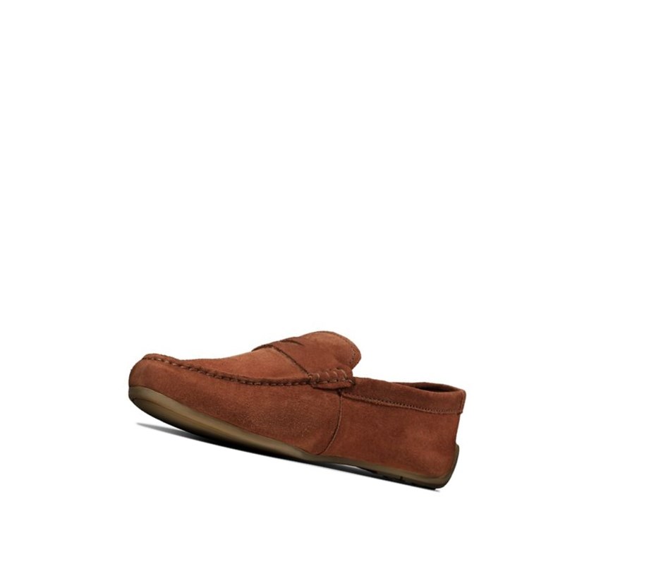 Homme Slip On & Loafers Clarks Reazor Penny Daim Marron - france WEP-27088630