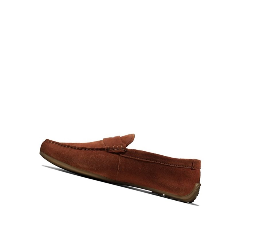 Homme Slip On & Loafers Clarks Reazor Penny Daim Marron - france WEP-27088630