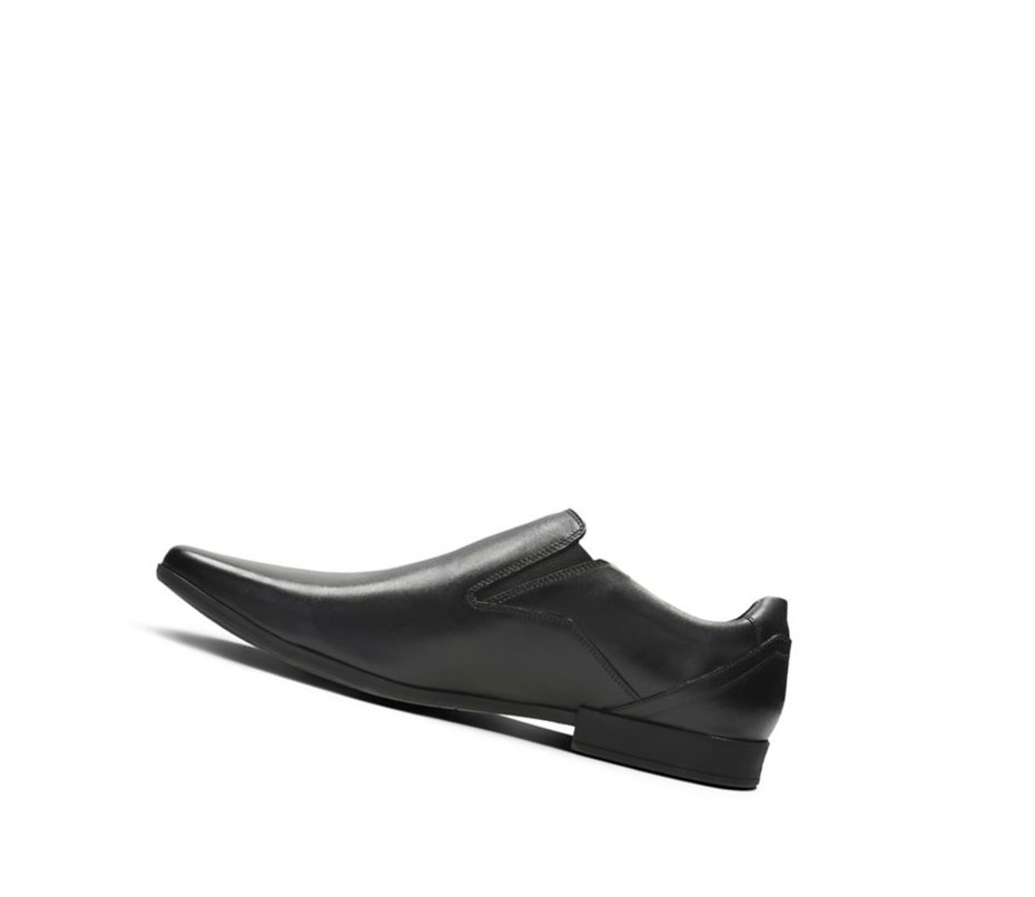 Homme Chaussures Slip On Clarks Glement Slip Cuir Noir - france PZC-35531947