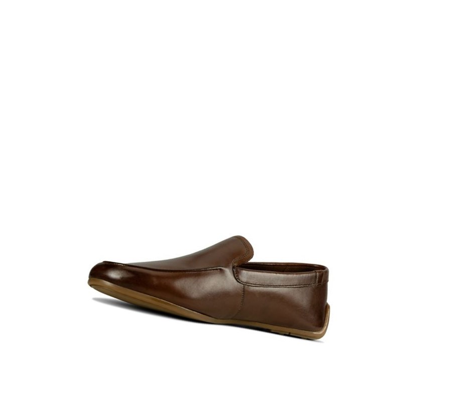 Homme Chaussures Slip On Clarks Reazor Plain Cuir Marron - france MTU-49933893