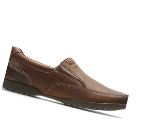 Homme Chaussures Slip On Clarks Recline Free Cuir Marron - france NPI-65046363