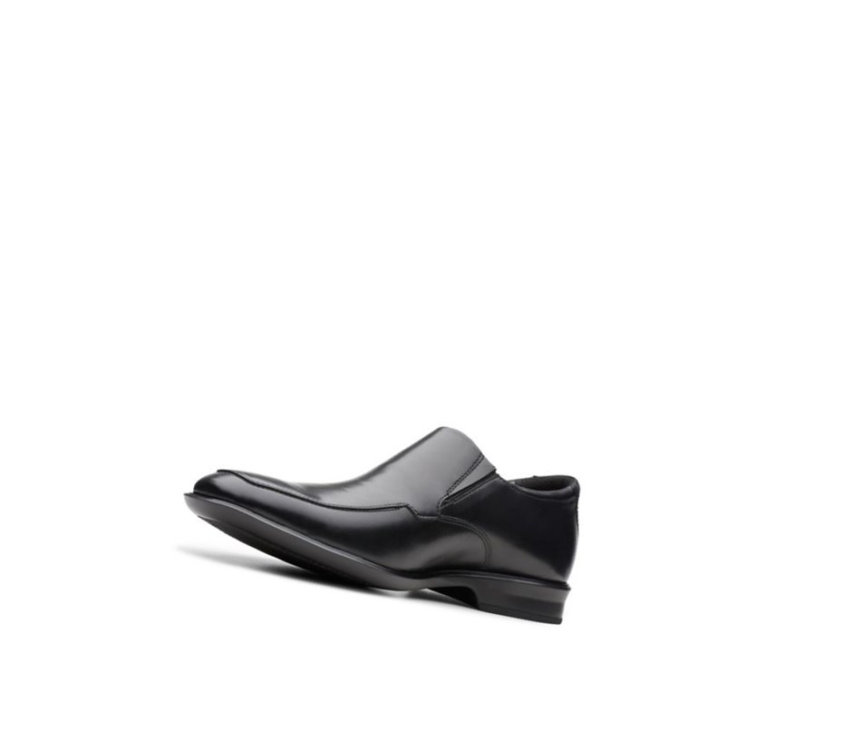 Homme Chaussures Slip On Clarks Bensley Step Cuir Noir - france NJU-26821545