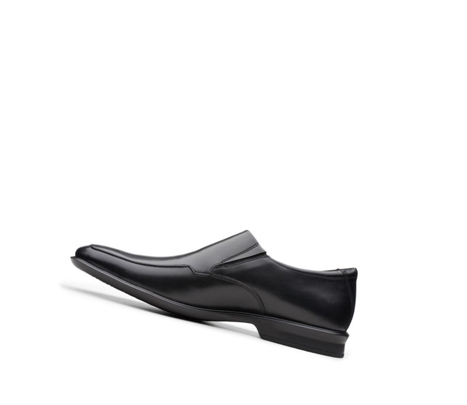 Homme Chaussures Slip On Clarks Bensley Step Cuir Noir - france NJU-26821545