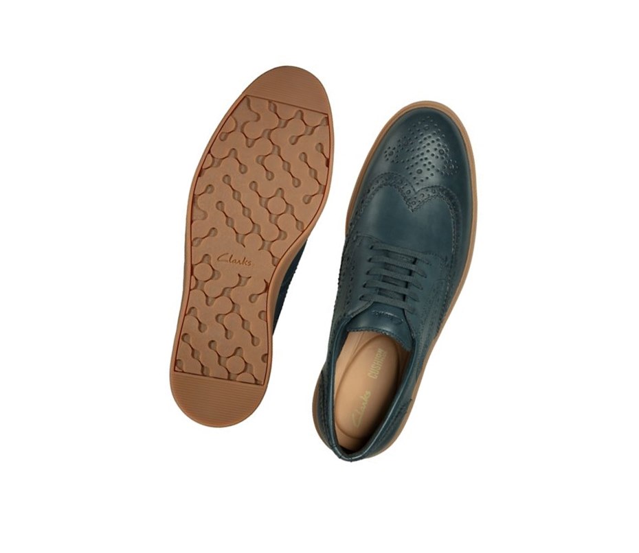 Homme Baskets Clarks Hero Limit Cuir Bleu Marine - france JBJ-05587614