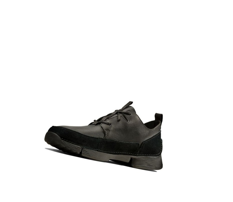 Homme Baskets Clarks Tri Solar Cuir Noir - france WDM-09060865