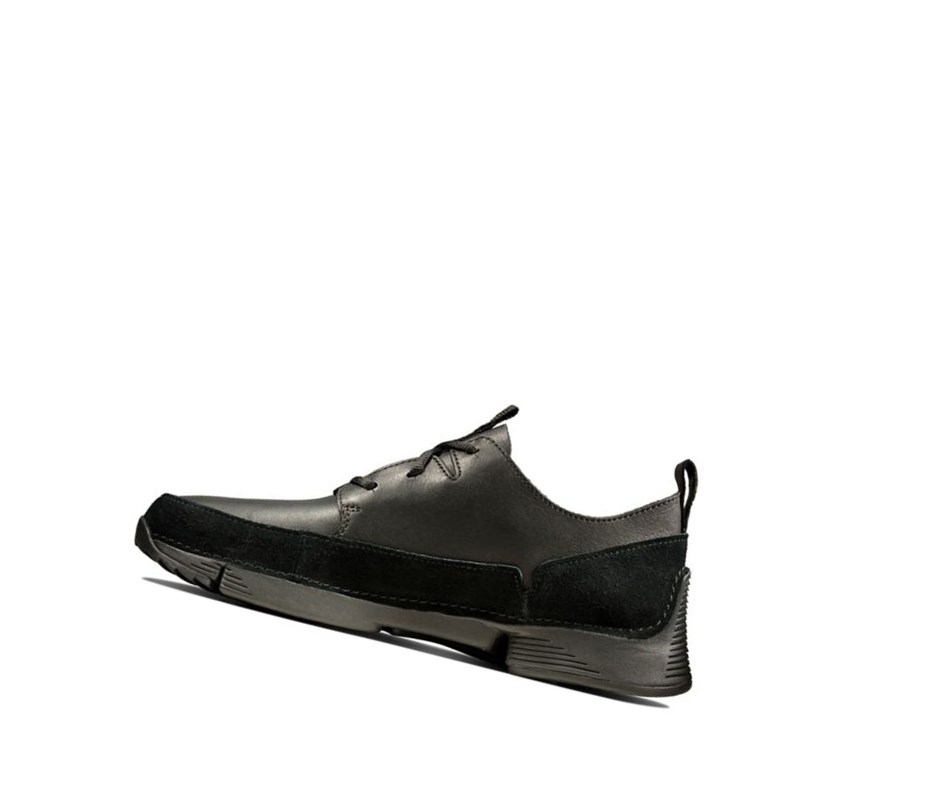 Homme Baskets Clarks Tri Solar Cuir Noir - france WDM-09060865