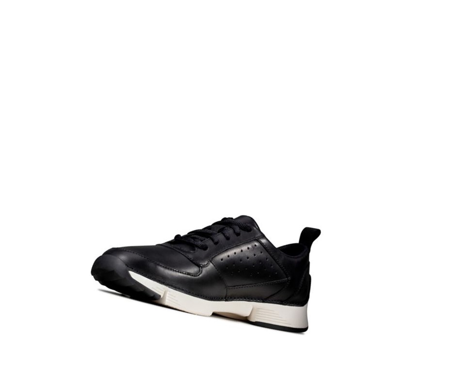 Homme Baskets Clarks Tri Sprint Cuir Noir - france CGI-01470900