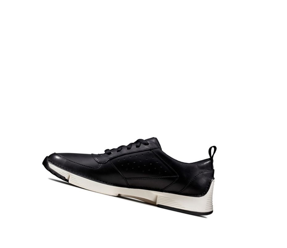 Homme Baskets Clarks Tri Sprint Cuir Noir - france CGI-01470900