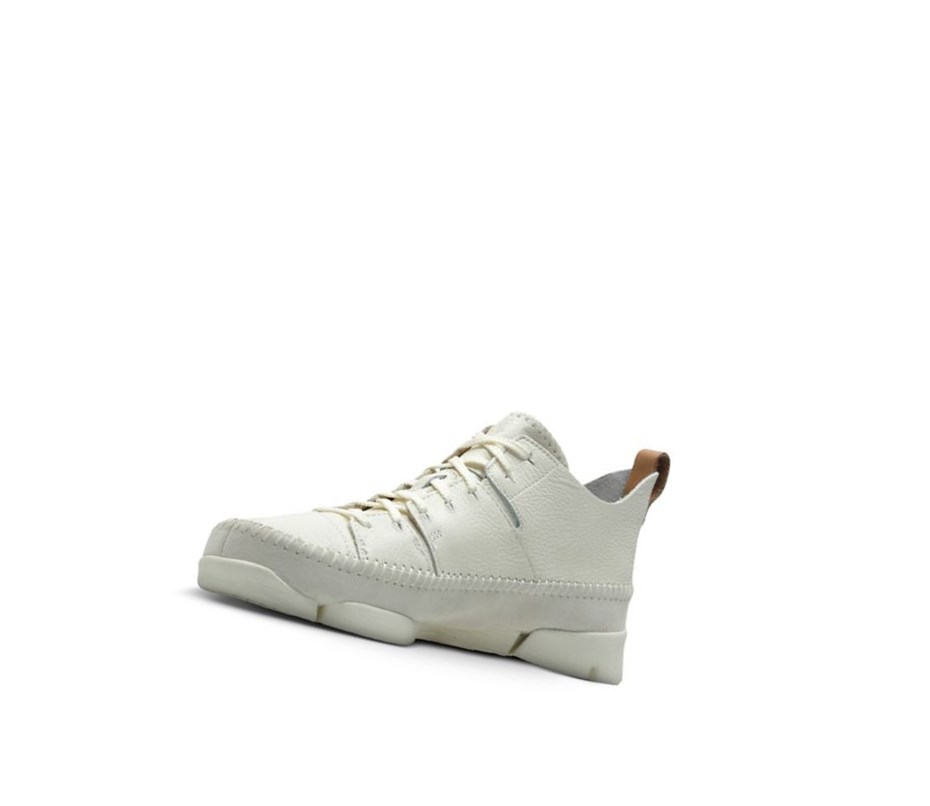 Homme Baskets Clarks Trigenic Flex Cuir Blanche - france ZYL-56007120