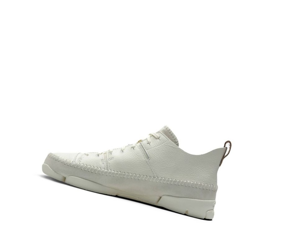 Homme Baskets Clarks Trigenic Flex Cuir Blanche - france ZYL-56007120