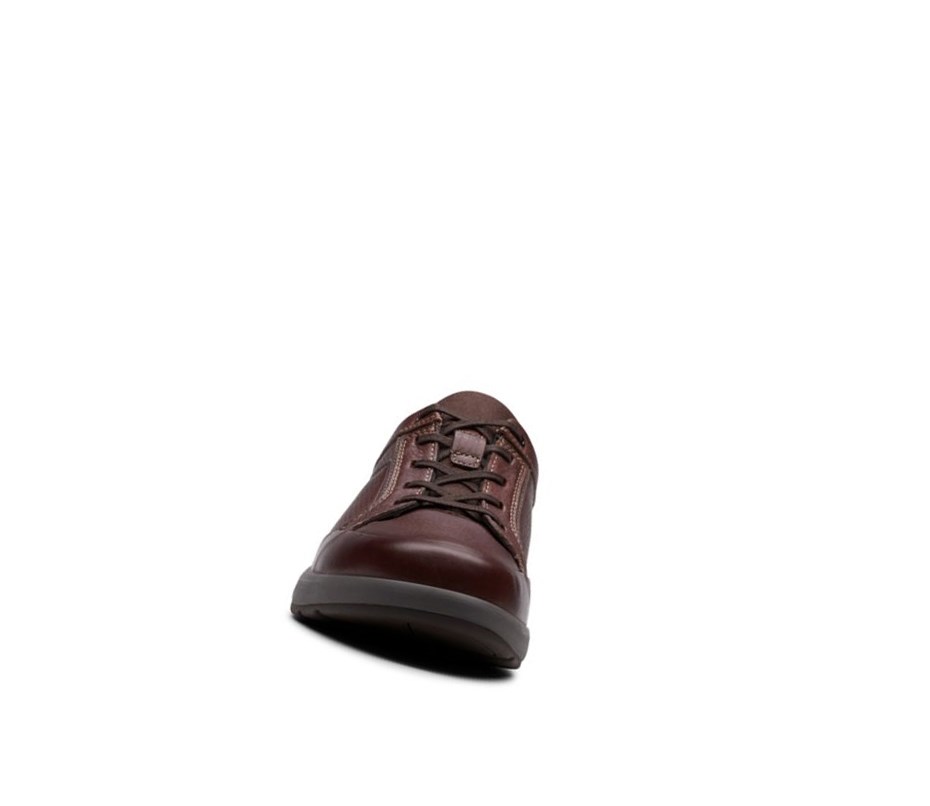 Homme Baskets Clarks Un Trail Form Cuir Marron Foncé - france HGF-63750996