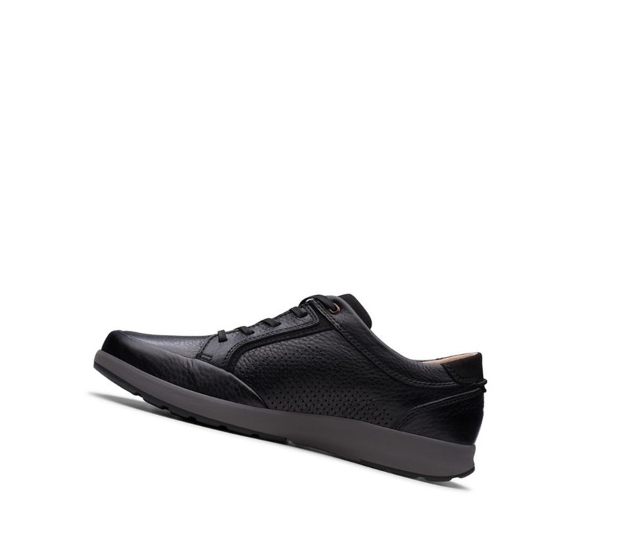 Homme Baskets Clarks Un Trail Form Cuir Noir - france OAL-97723914