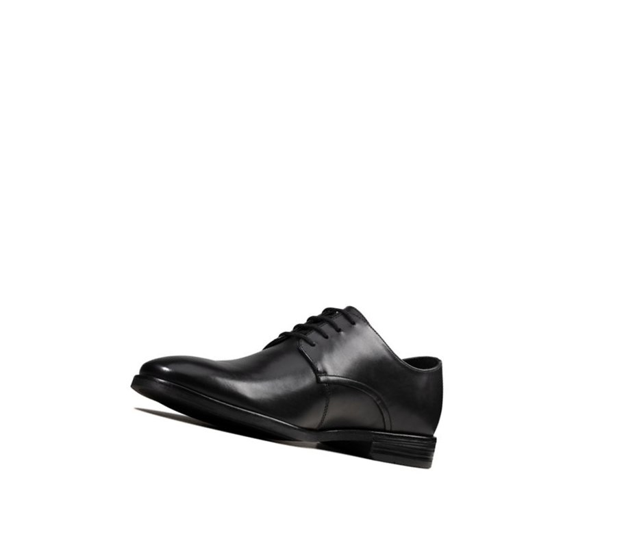 Homme Chaussures de Marche Clarks Stanford Walk Cuir Larges Fit Noir - france NPZ-05164046