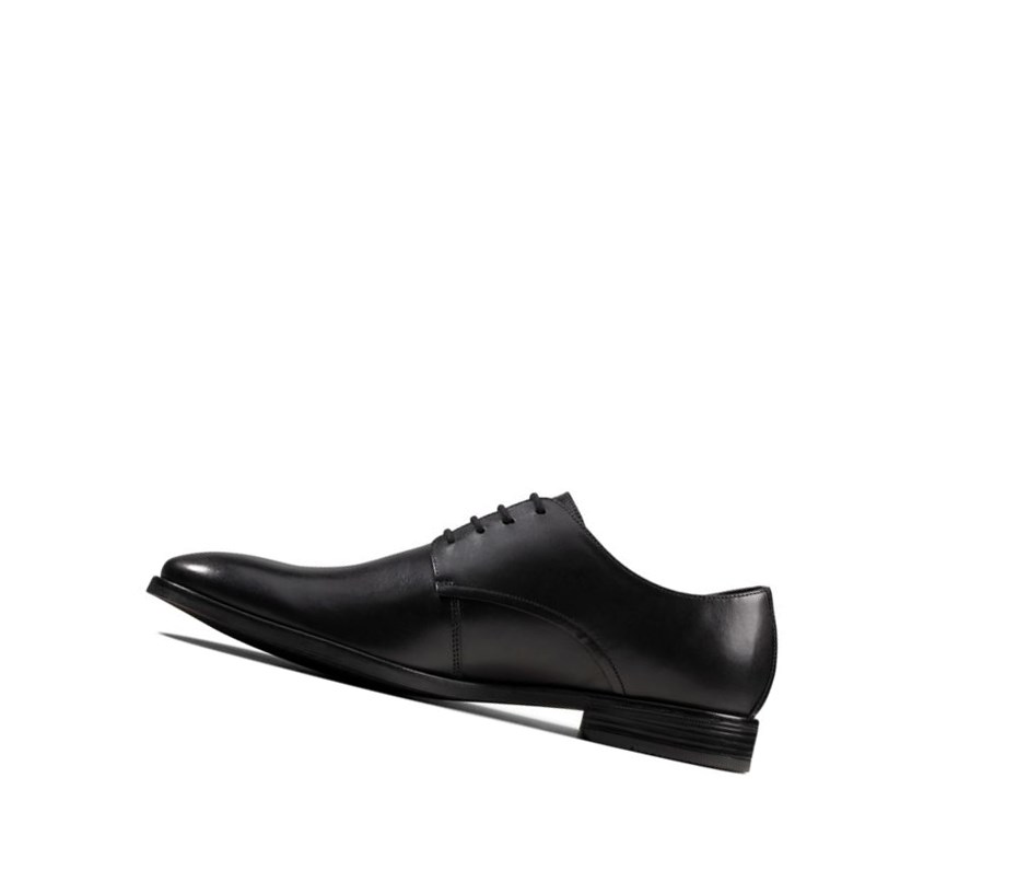 Homme Chaussures de Marche Clarks Stanford Walk Cuir Larges Fit Noir - france NPZ-05164046