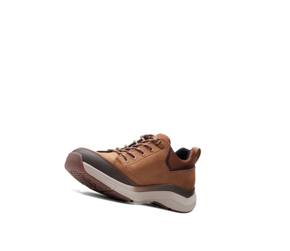 Homme Chaussures de Marche Clarks Wave 2.0 Vibe Nubuck Cuir Larges Fit Marron - france RXX-60469306