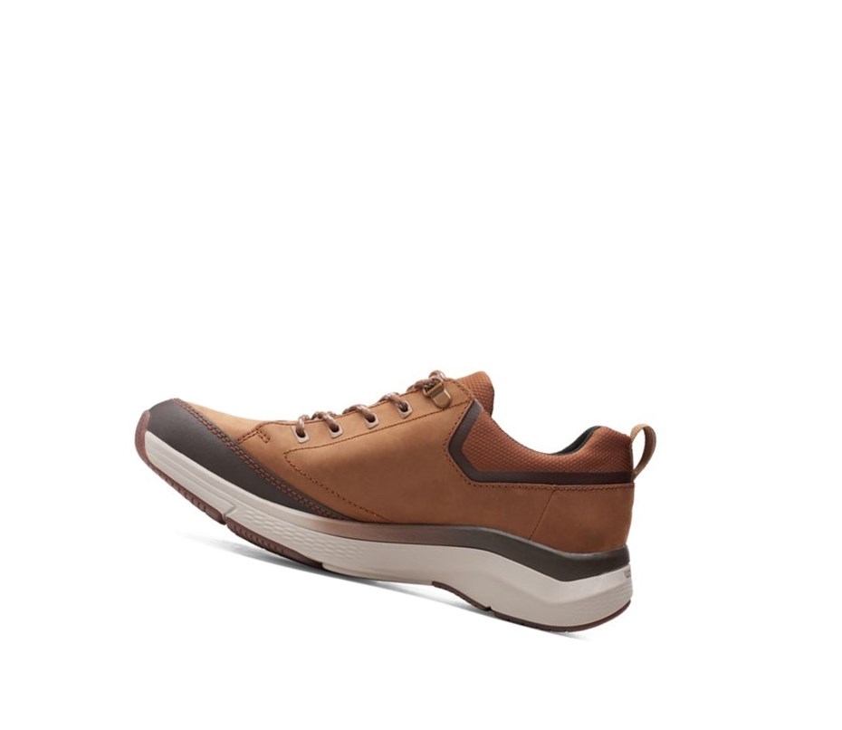 Homme Chaussures de Marche Clarks Wave 2.0 Vibe Nubuck Cuir Larges Fit Marron - france RXX-60469306