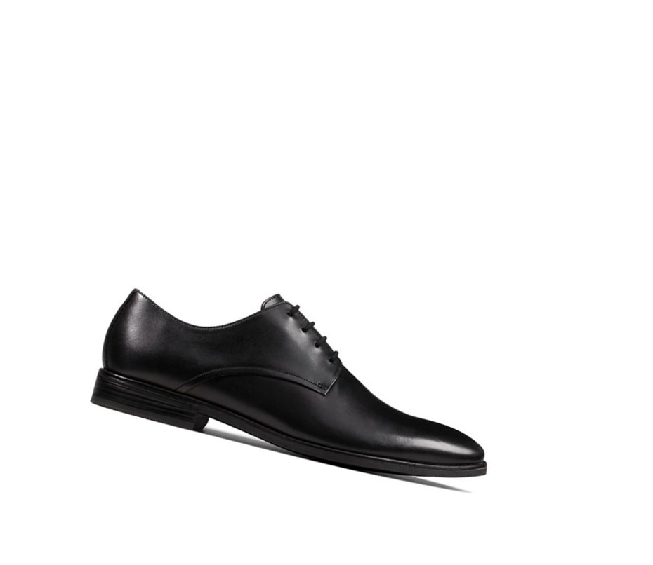 Homme Chaussures de Marche Clarks Stanford Walk Cuir Noir - france QUA-76227867