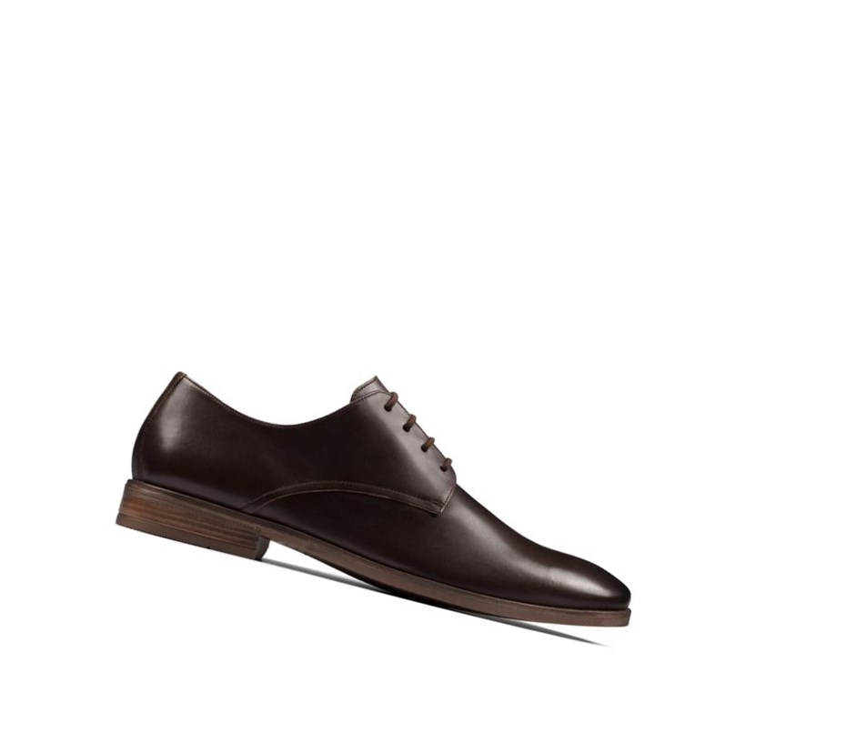 Homme Chaussures de Marche Clarks Stanford Walk Cuir Marron Foncé - france MWP-17125487