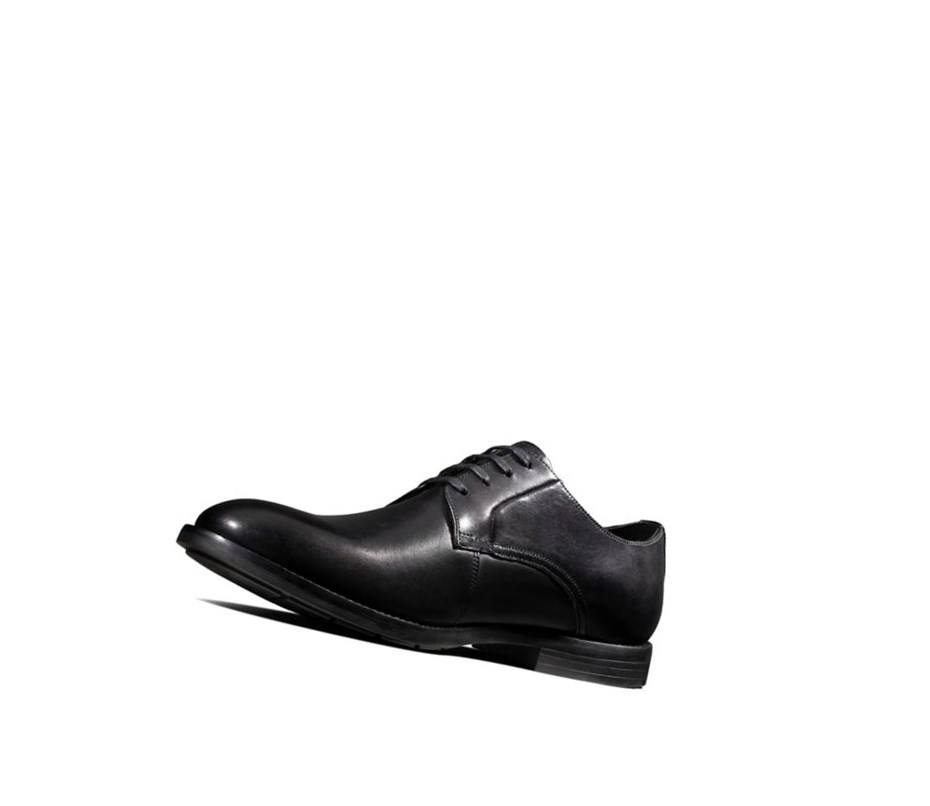 Homme Chaussures de Marche Clarks Ronnie Walk Cuir Noir - france KPD-90755528