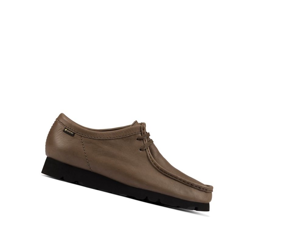 Homme Wallabee Clarks Gore-tex Cuir Vert Olive - france PZR-09414280