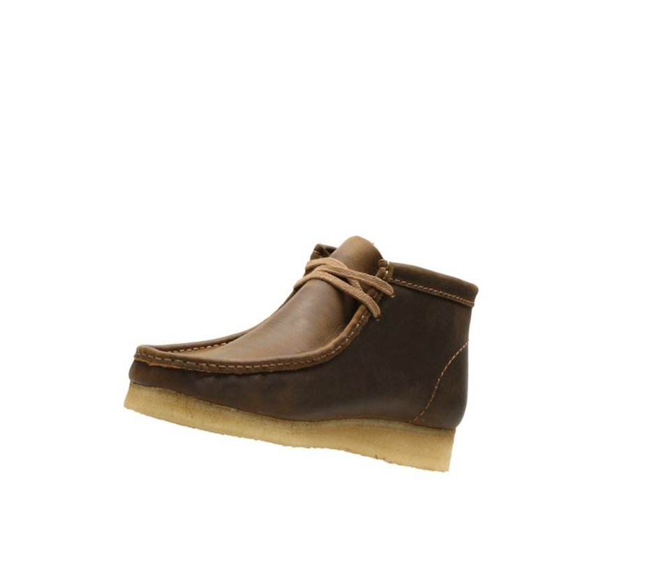 Homme Wallabee Clarks Originale Cuir Marron Foncé - france DOX-21376758