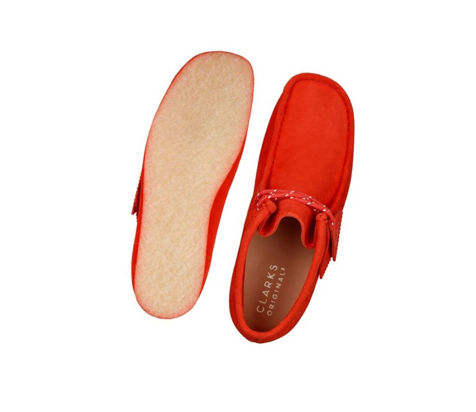 Homme Wallabee Clarks Originale Daim Rouge - france WAB-23732309