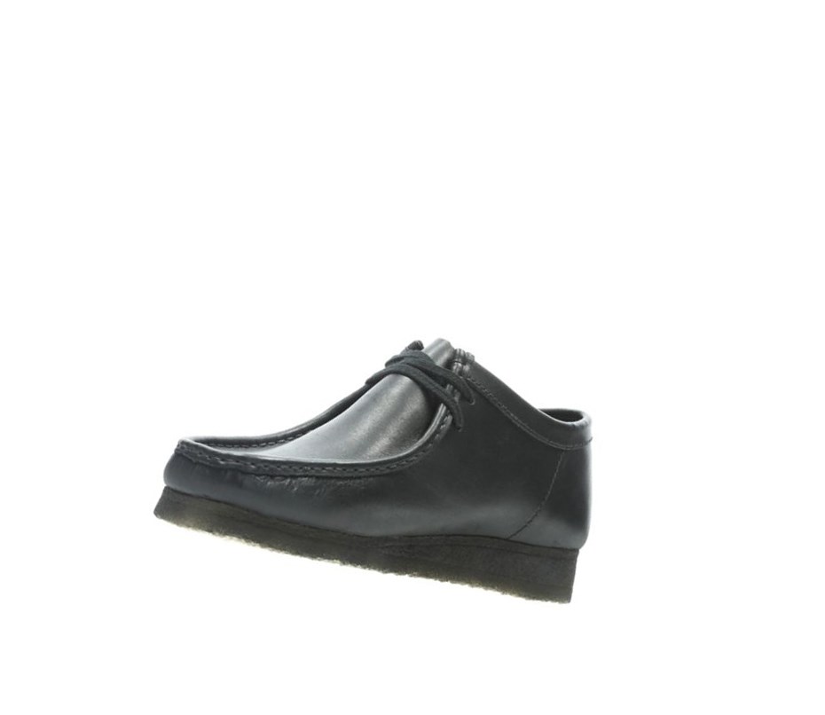 Homme Wallabee Clarks Originale Cuir Noir - france PYS-23291718