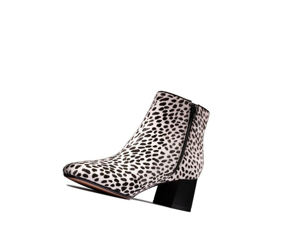 Femme Bottines Clarks Sheer Flora 2 Print Cuir Leopard - france FFS-77563089