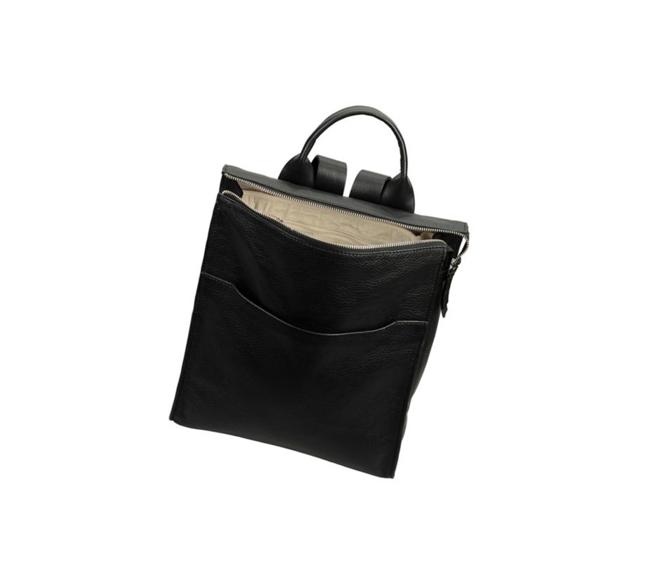 Femme Sacs à Dos Clarks The Hayle Large Cuir Noir - france SQJ-09657710