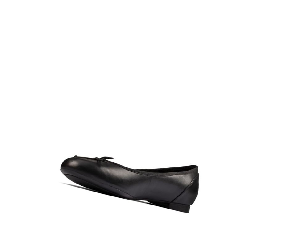 Femme Ballerine Clarks Patale Cuir Noir - france UKN-94681915